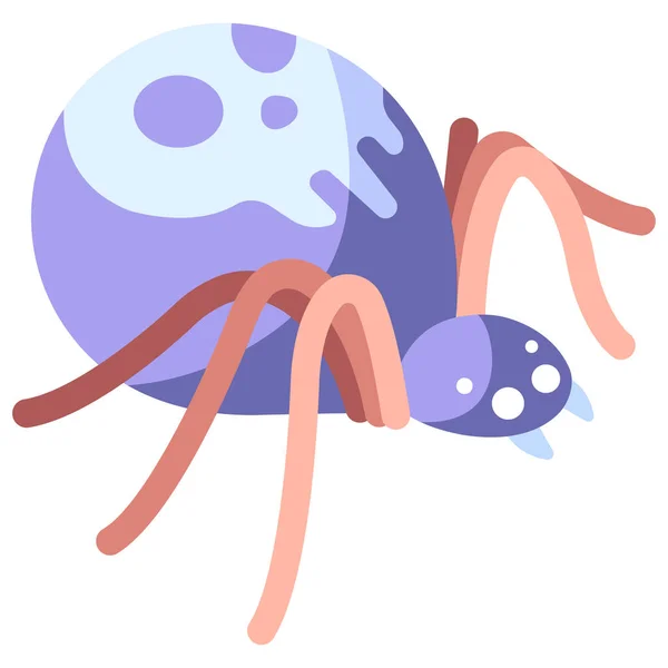 Vector Illustration Cute Cartoon Spider - Stok Vektor