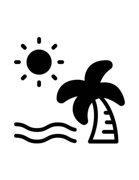 Verano Playa Vector Icono — Vector de stock