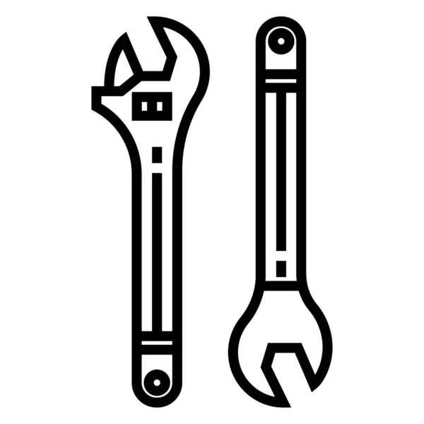 Vector Illustration Wrench Screwdriver Icon — Stock Vector