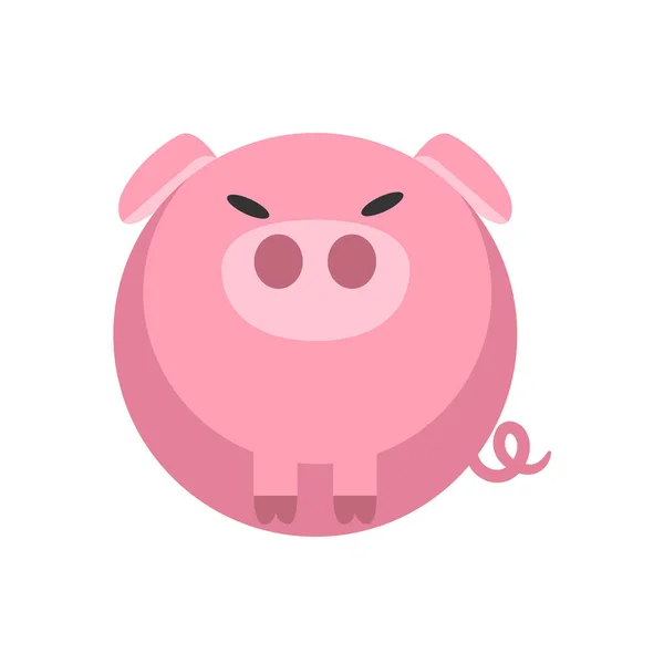 Lindo Cerdo Divertido Icono Web Vector Ilustración — Archivo Imágenes Vectoriales