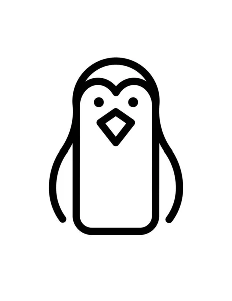 Vektor Illustration Söt Pingvin Ikon — Stock vektor