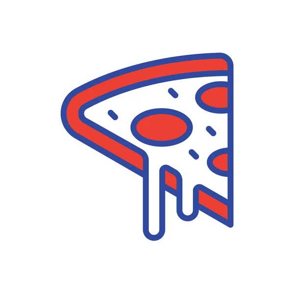 Pizza Con Ilustração Vetorial — Vetor de Stock