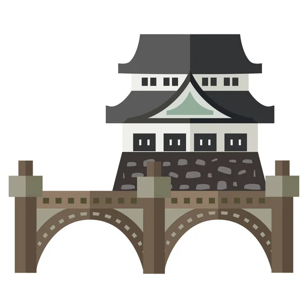 Vector Illustration Building Style Japanese Culture — Stock Vector