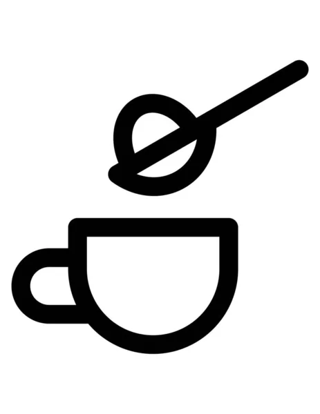 Taza Café Icono Estilo Color Plano Delineado Ilustración Vectorial — Archivo Imágenes Vectoriales