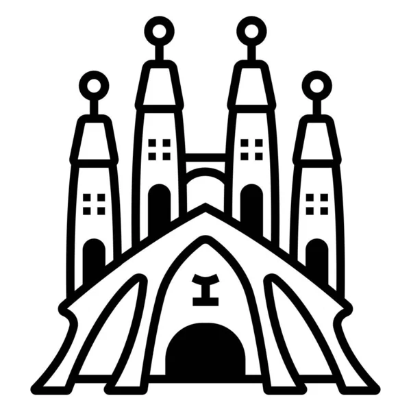 Ilustracja Wektorowa Ikony Sagrada Familia — Wektor stockowy