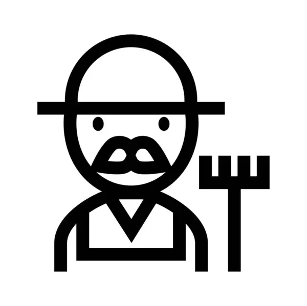 Hombre Con Bigote Icono Web Ilustración Vectorial — Vector de stock