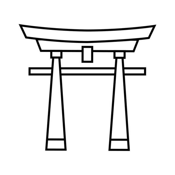 Chino Tradicional Japonés Vector Ilustración Pagoda — Vector de stock