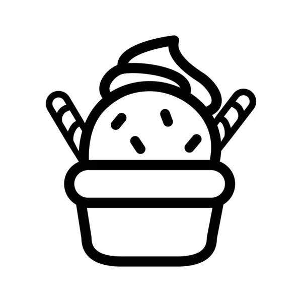 Ice Cream Flache Icon Vektor Illustration — Stockvektor