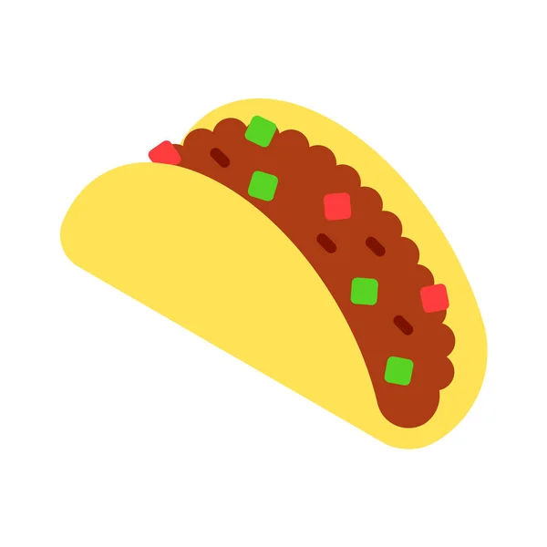 Taco Symbol Platt Ikon Vektor Illustration — Stock vektor
