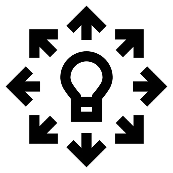 Vektor Bild Der Glühbirne Mit Pfeilen Symbol Zeichen — Stockvektor