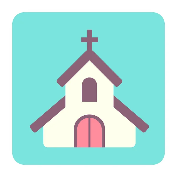 Kerk Vlakke Vector Pictogram — Stockvector