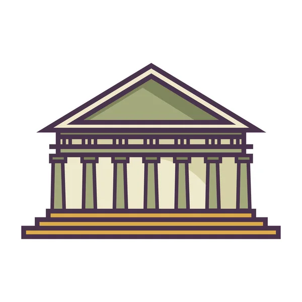 Bank Gebouw Pictogram Vector Illustratie — Stockvector