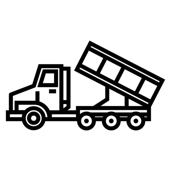 Vrachtwagenpictogram Zwarte Illustratie Geïsoleerd Witte Achtergrond Voor Grafisch Web Design — Stockvector