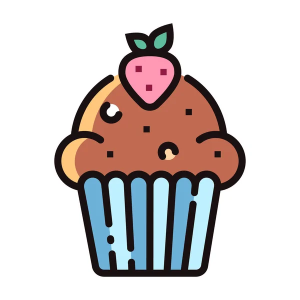 Muffin Icono Vector Ilustración — Vector de stock