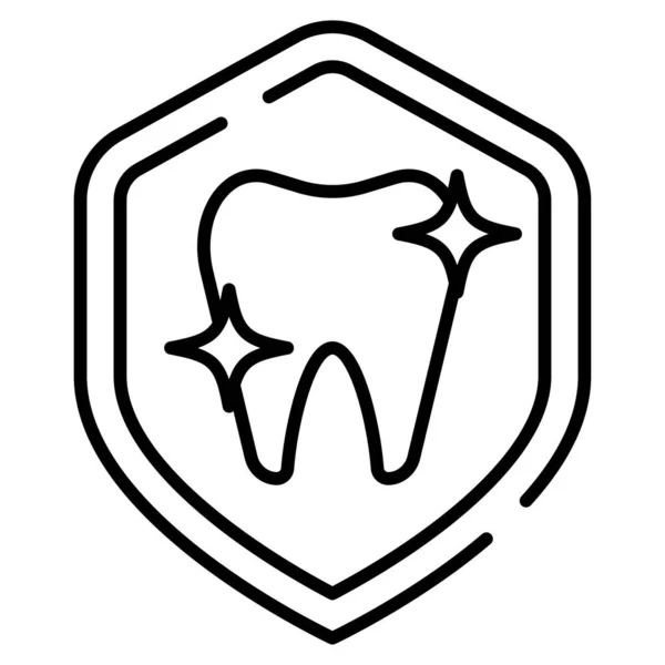 Icono Del Diente Símbolo Cuidado Dental Ilustración Vectorial — Vector de stock