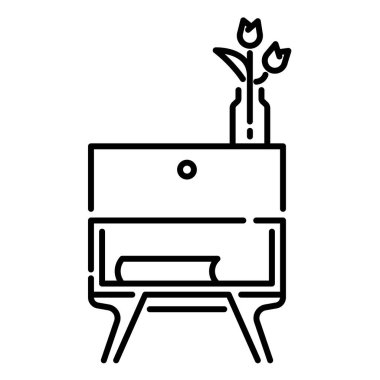 Mobilya simgesi beyaz arka planda izole edilmiş. restoran sembolü illüstrasyonu.