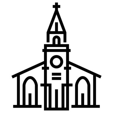 Kilise, ikon, vektör illüstrasyonu 