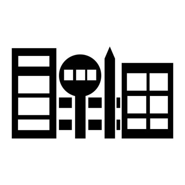 Şehir web simgesi. Vektör illüstrasyonu 