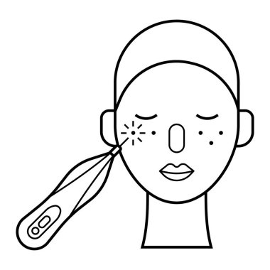 Kadın yüz ikon vektör illüstrasyon grafik tasarımı