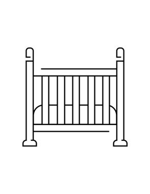 yatak, simge, vektör illüstrasyonu 