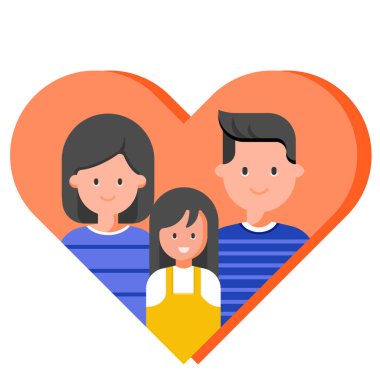 çocuk vektör illüstrasyonlu aile