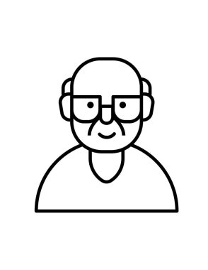 Avatar man simgesi vektör illüstrasyonu