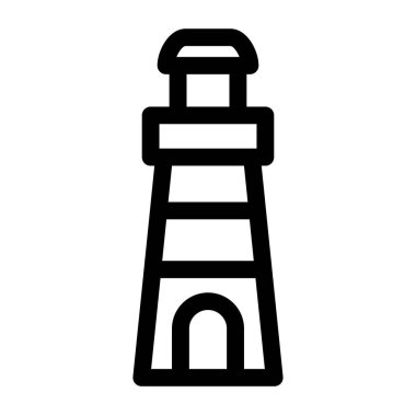 beyaz arkaplanda deniz feneri simgesi