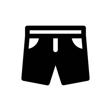 şort simgesi vektörü siyah