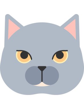 şirin kedi yüz vektör simgesi