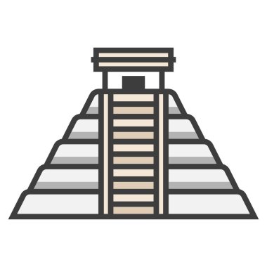 Antik mimari ağ simgesi, vektör illüstrasyonu 