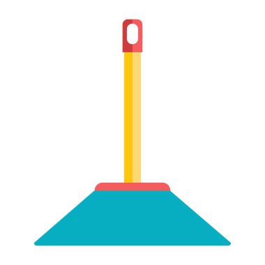 Beyaz arkaplanda izole edilmiş süpürge simgesi