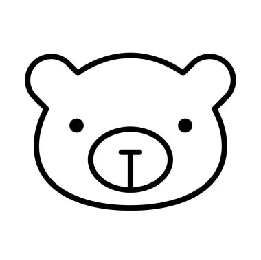 şirin oyuncak ayı ikonu vektör çizimi grafik tasarımı