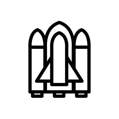 Roketin basit siyah ve beyaz vektör simgesi   