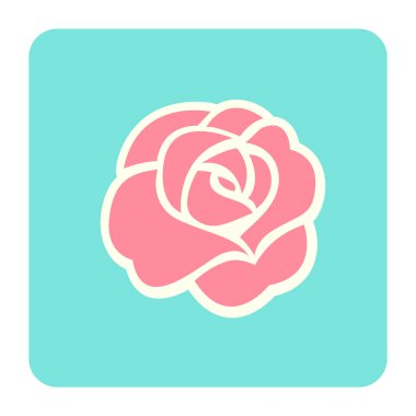 Gül simgesinin vektör illüstrasyonu