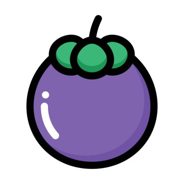 Mangosteen meyvesinin vektör çizimi