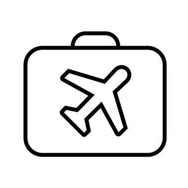 bavul, simge, vektör illüstrasyonu 