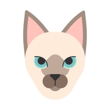 şirin çizgi film kedi surat vektör çizimi