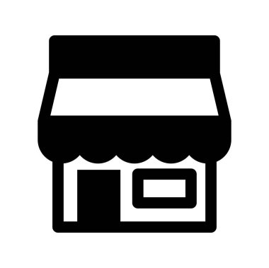 Mağaza vektör simgesi. yiyecek deposu işareti.