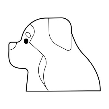 köpek yassı ikon vektör çizimi