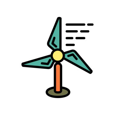 Yel değirmeni ağ ikonu. Vektör illüstrasyonu 