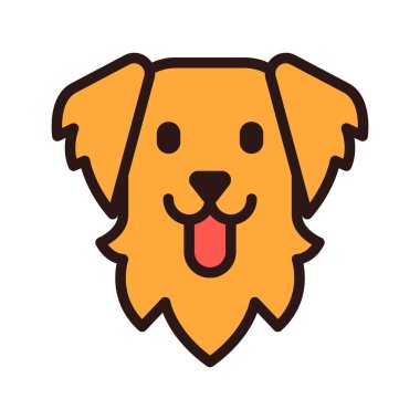 köpek yassı ikon vektör çizimi