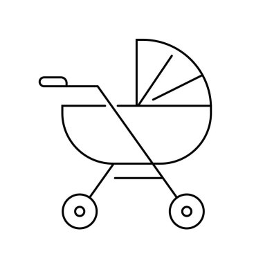 Stroller simgesi, vektör illüstrasyonu 