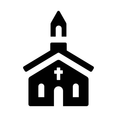 Kilise, ikon, vektör illüstrasyonu 