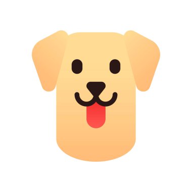 köpek yassı ikon vektör çizimi
