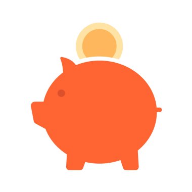 Domuz kumbarası ikonu. vektör illüstrasyonu