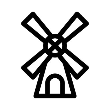 Yel değirmeni ağ ikonu. Vektör illüstrasyonu 