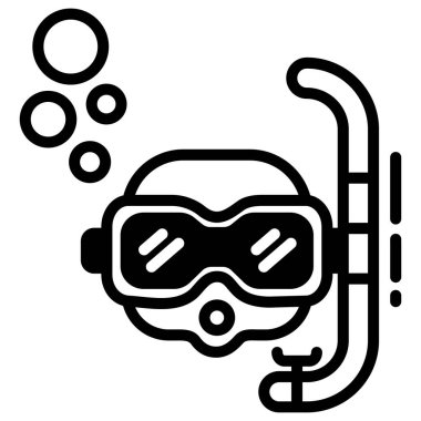 dalış maskesi ikonu vektör illüstrasyon grafik tasarımı