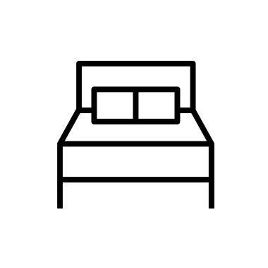 yatak, simge, vektör illüstrasyonu 