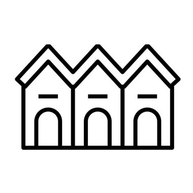 binalar, simge, vektör illüstrasyonu 