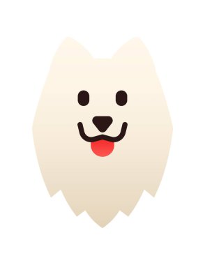 şirin köpek yüzü ikon vektör çizim grafik tasarımı